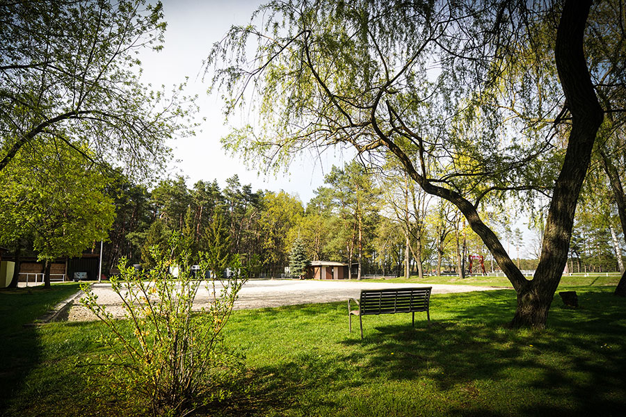 Trainingsplatz mit Flutlichtanlage